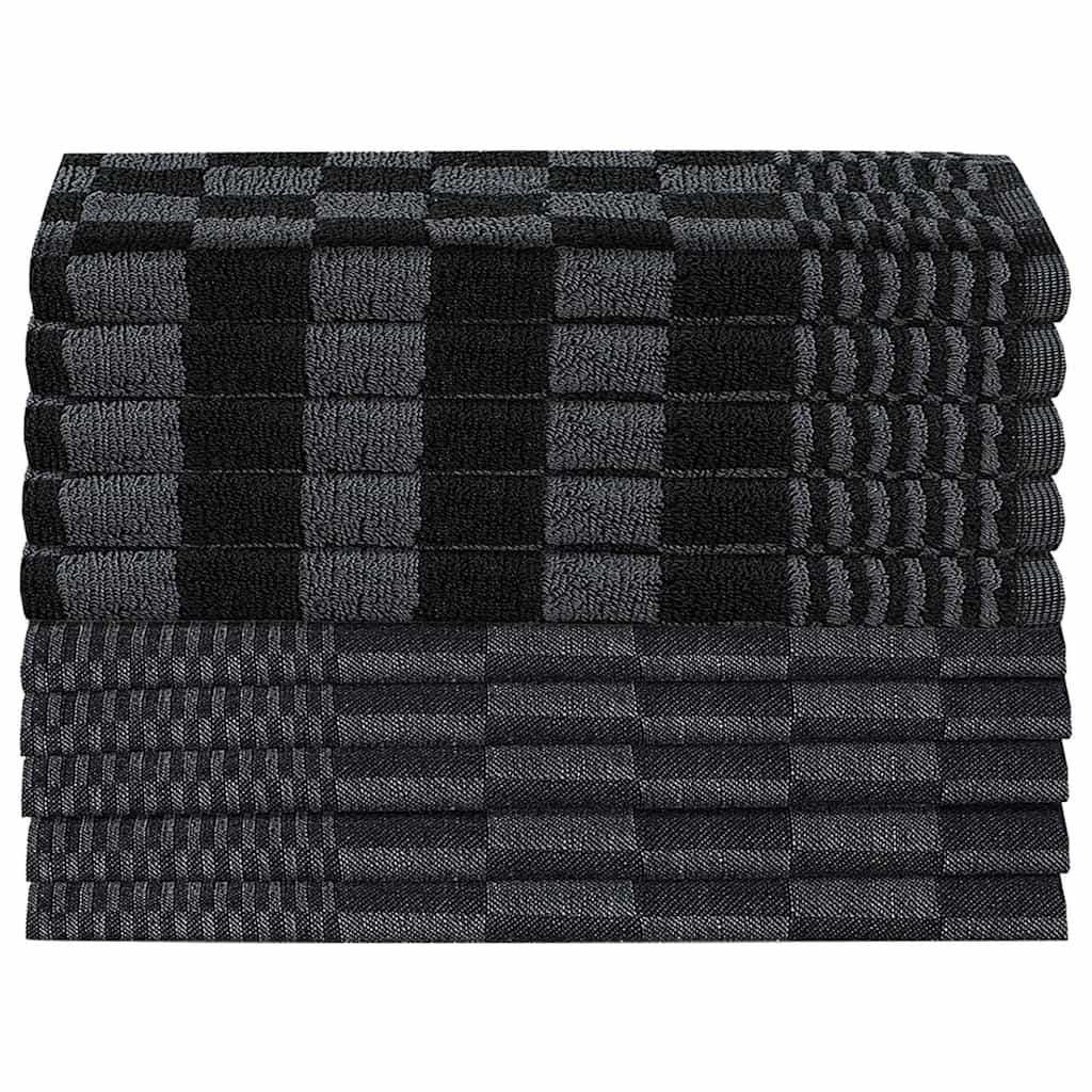 vidaXL 20 Piece Towel Set Black and Grey Cotton - Multicolour - 50 x 70 cm