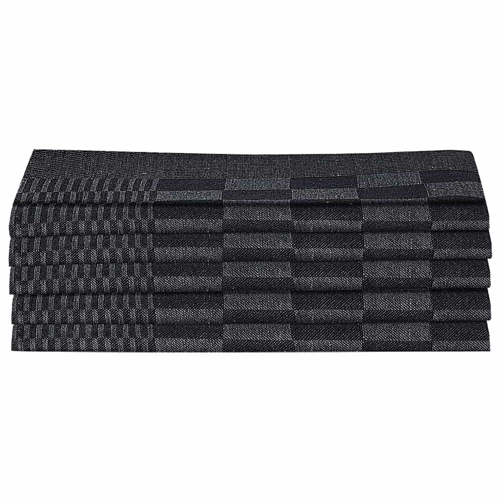 vidaXL 20 Piece Towel Set Black and Grey Cotton - Multicolour - 50 x 70 cm