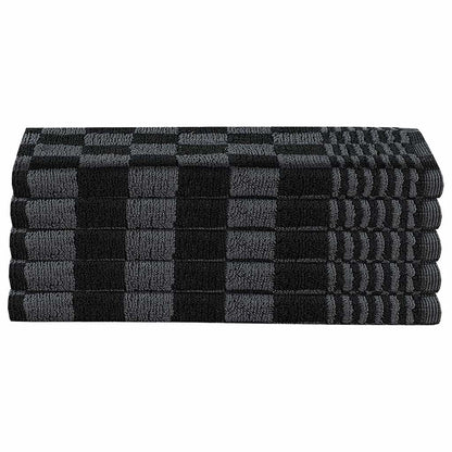 vidaXL 20 Piece Towel Set Black and Grey Cotton - Multicolour - 50 x 70 cm