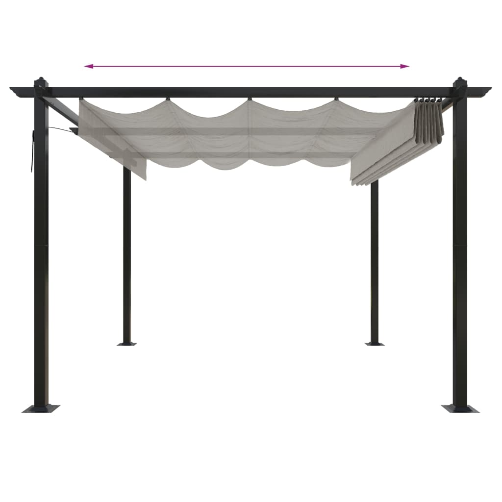 vidaXL Garden Gazebo | Cream | Powder-coated steel | 3x3 meters - 3 x 3 x 2.2 m