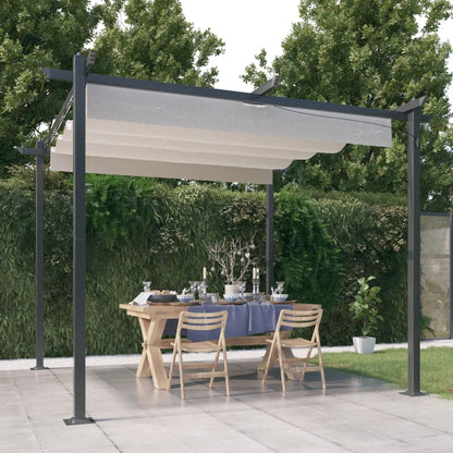 vidaXL Garden Gazebo | Cream | Powder-coated steel | 3x3 meters - 3 x 3 x 2.2 m