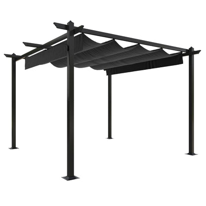 vidaXL Garden Gazebo | Anthracite | Powder-coated steel | 3x3 m | Retractable - 3 x 3 x 2.2 m