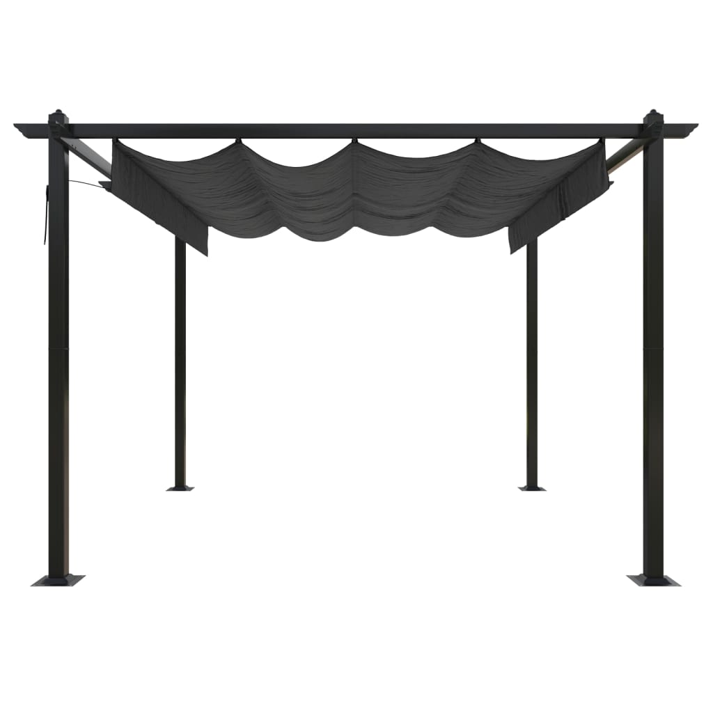 vidaXL Garden Gazebo | Anthracite | Powder-coated steel | 3x3 m | Retractable - 3 x 3 x 2.2 m
