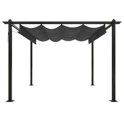 vidaXL Garden Gazebo | Anthracite | Powder-coated steel | 3x3 m | Retractable - 3 x 3 x 2.2 m