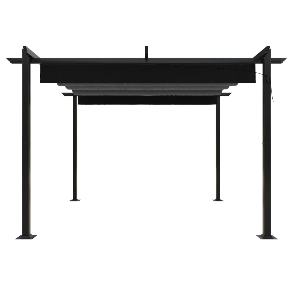 vidaXL Garden Gazebo | Anthracite | Powder-coated steel | 3x3 m | Retractable - 3 x 3 x 2.2 m