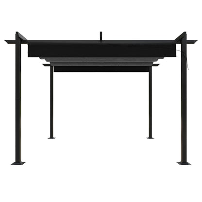 vidaXL Garden Gazebo | Anthracite | Powder-coated steel | 3x3 m | Retractable - 3 x 3 x 2.2 m