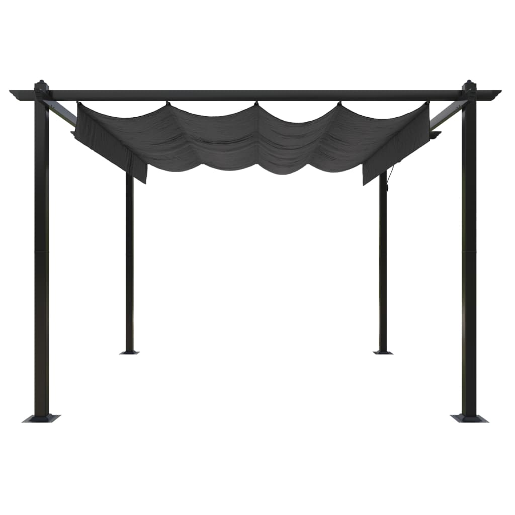 vidaXL Garden Gazebo | Anthracite | Powder-coated steel | 3x3 m | Retractable - 3 x 3 x 2.2 m