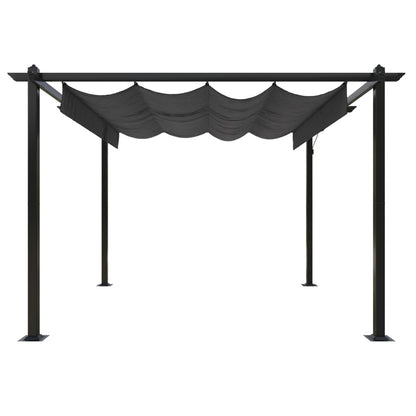 vidaXL Garden Gazebo | Anthracite | Powder-coated steel | 3x3 m | Retractable - 3 x 3 x 2.2 m