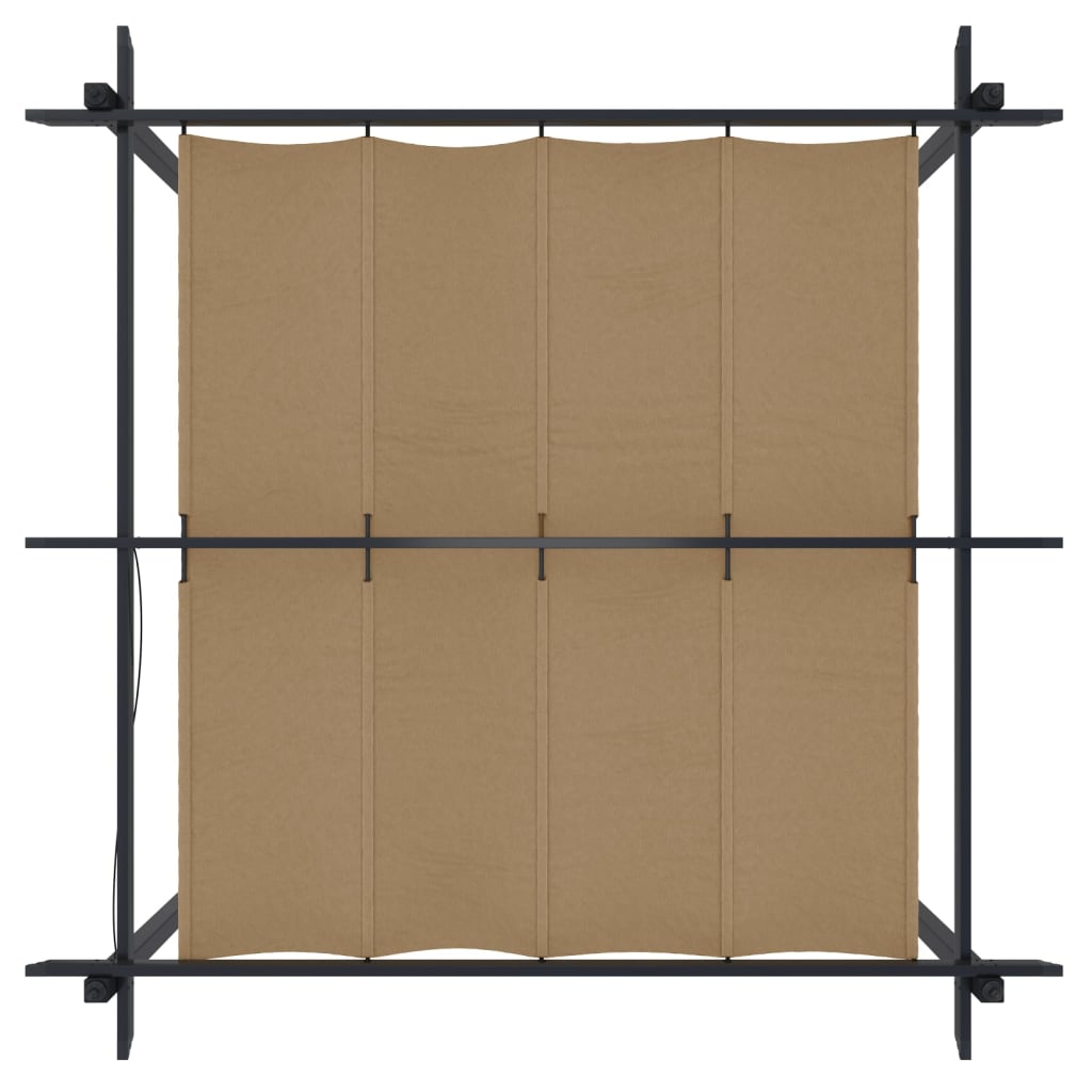vidaXL Garden Gazebo | Taupe | Powder-coated steel | 3x3 metres | Retractable - 3 x 3 x 2.2 m