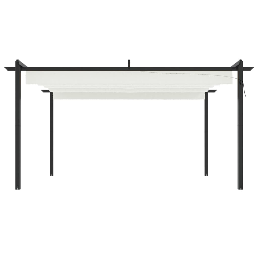 vidaXL Garden Gazebo with Retractable Roof 4x3 m Cream - 4 x 3 x 2.2 m