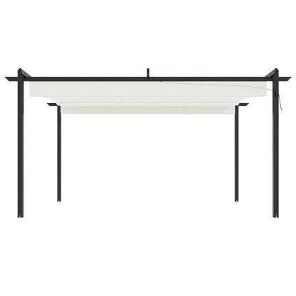 vidaXL Garden Gazebo with Retractable Roof 4x3 m Cream - 4 x 3 x 2.2 m