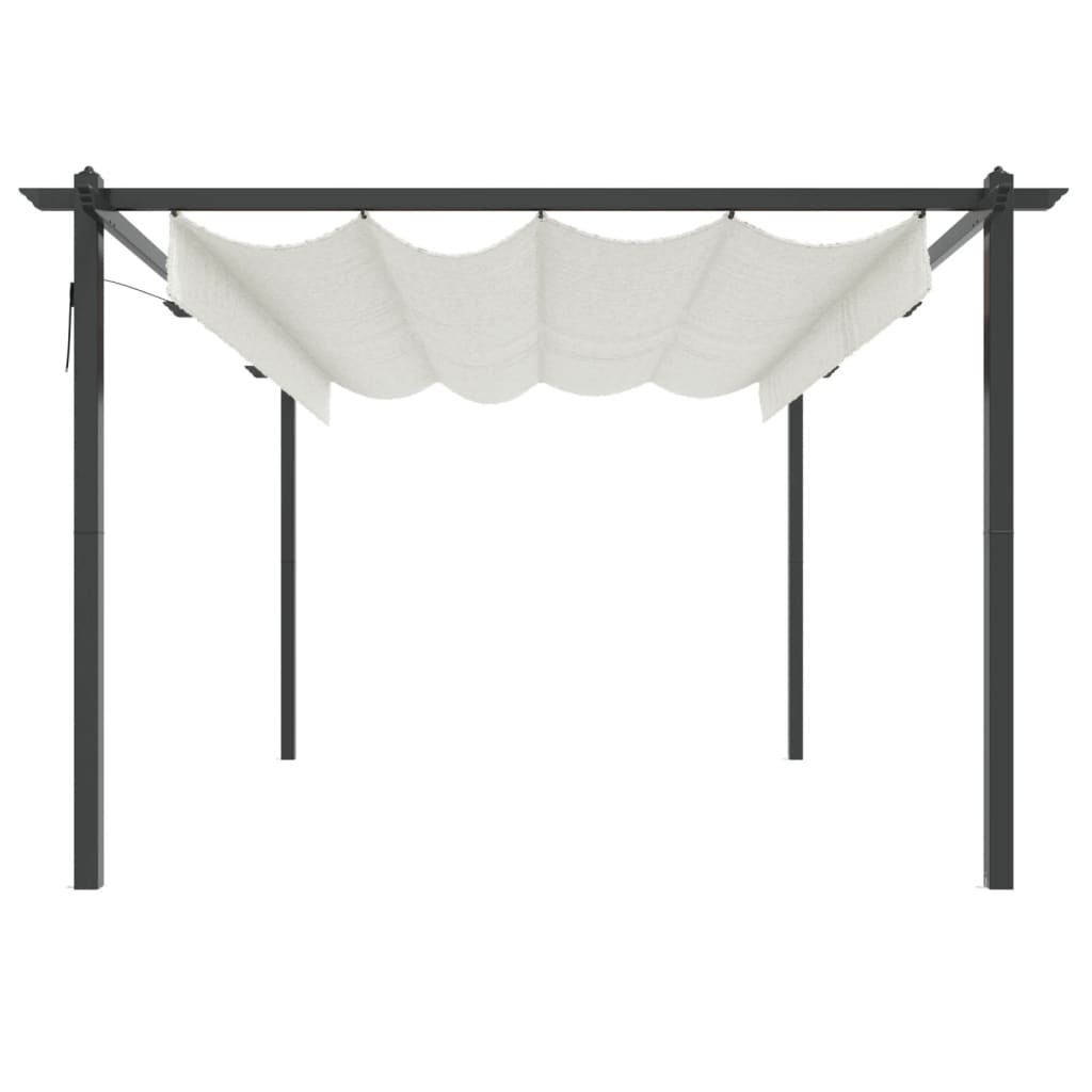 vidaXL Garden Gazebo with Retractable Roof 4x3 m Cream - 4 x 3 x 2.2 m
