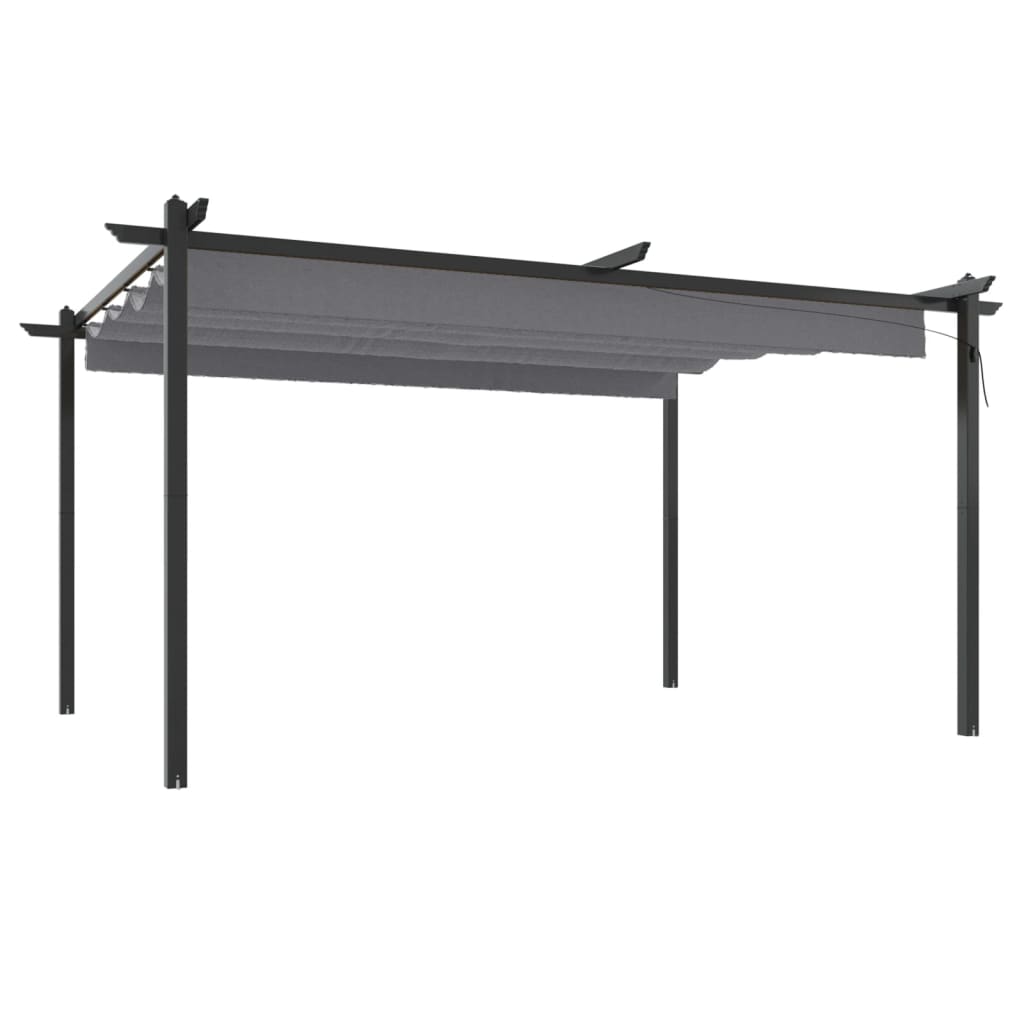 vidaXL Garden Gazebo with Retractable Roof 4x3 m Anthracite - 4 x 3 x 2.2 m