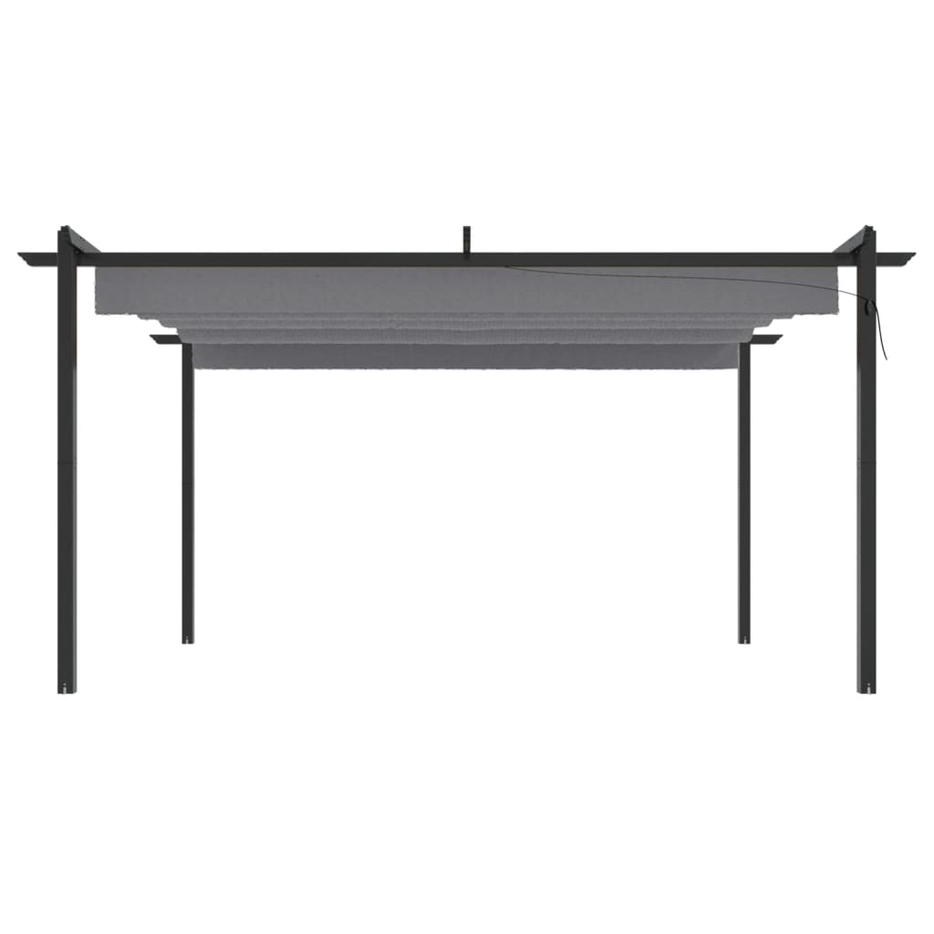 vidaXL Garden Gazebo with Retractable Roof 4x3 m Anthracite - 4 x 3 x 2.2 m