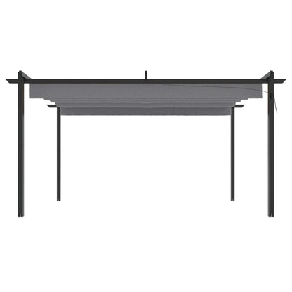 vidaXL Garden Gazebo with Retractable Roof 4x3 m Anthracite - 4 x 3 x 2.2 m