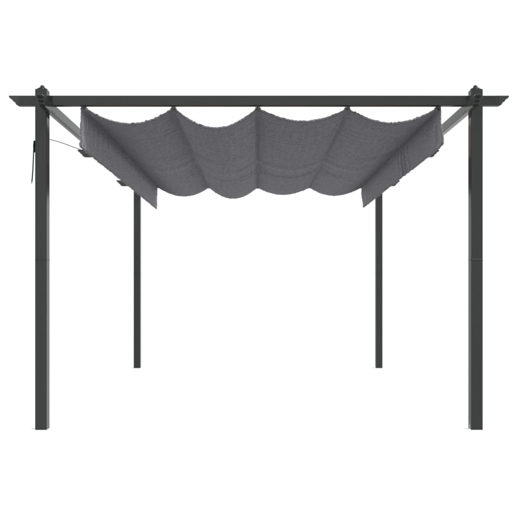 vidaXL Garden Gazebo with Retractable Roof 4x3 m Anthracite - 4 x 3 x 2.2 m