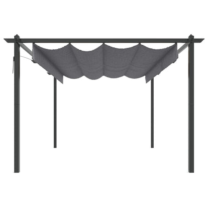 vidaXL Garden Gazebo with Retractable Roof 4x3 m Anthracite - 4 x 3 x 2.2 m