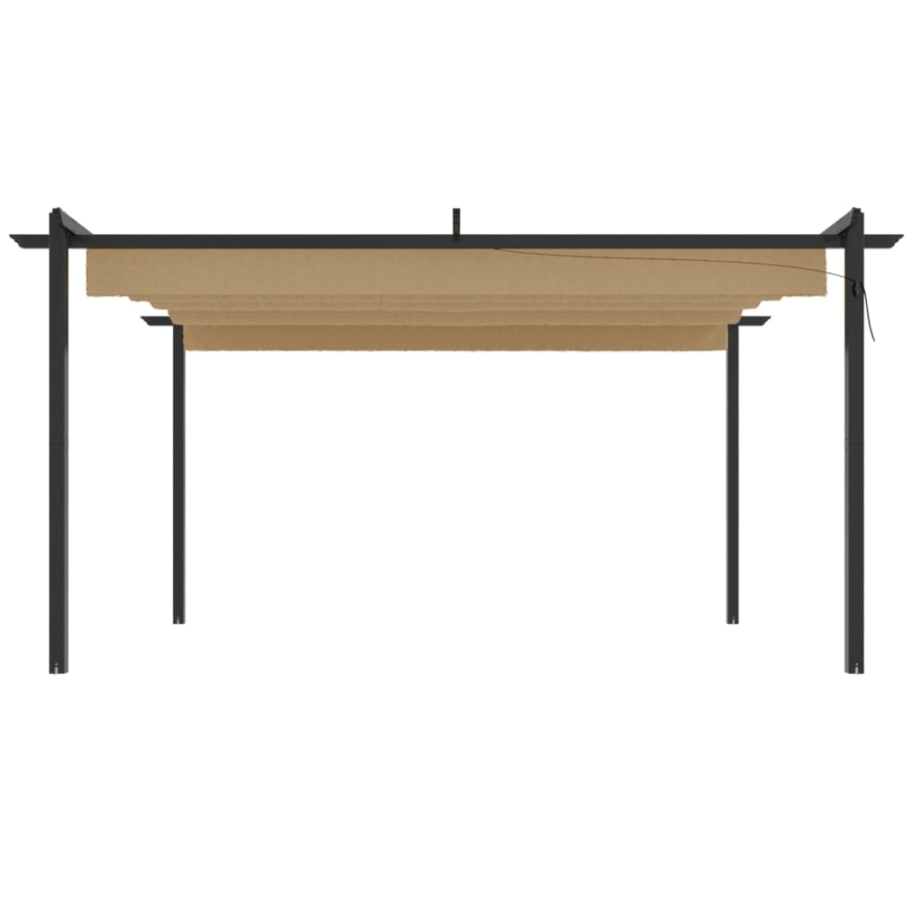 vidaXL Garden Gazebo with Retractable Roof 4x3 m Taupe - 4 x 3 x 2.2 m