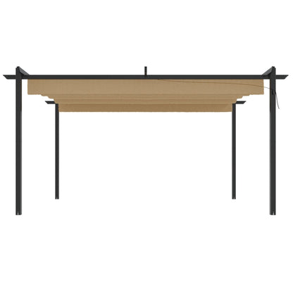 vidaXL Garden Gazebo with Retractable Roof 4x3 m Taupe - 4 x 3 x 2.2 m