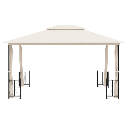 vidaXL Gazebo with Sidewalls&Double Roofs 3x4 m Cream