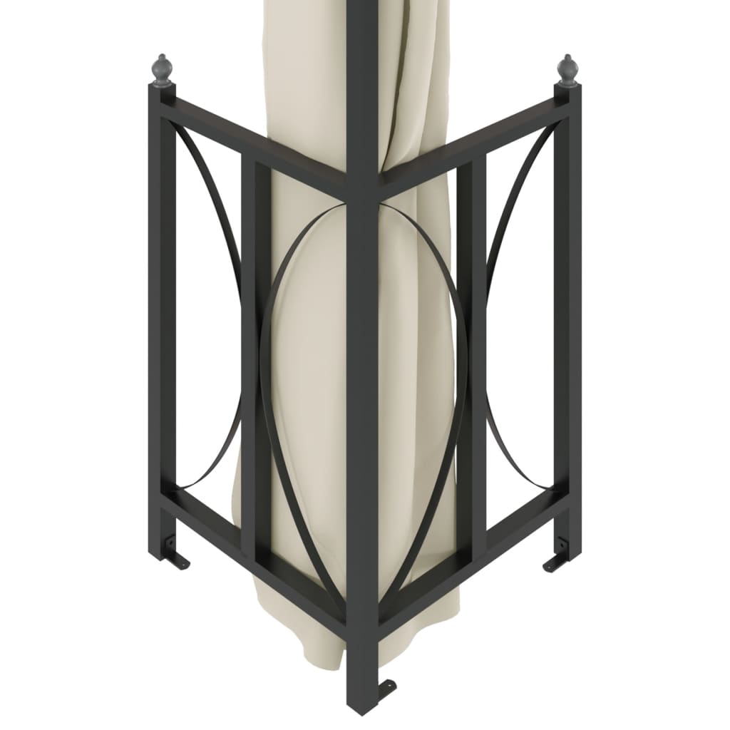 vidaXL Gazebo with Sidewalls&Double Roofs 3x4 m Cream