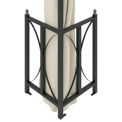 vidaXL Gazebo with Sidewalls&Double Roofs 3x4 m Cream
