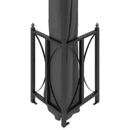 vidaXL Gazebo with Sidewalls&Double Roofs 3x4 m Anthracite