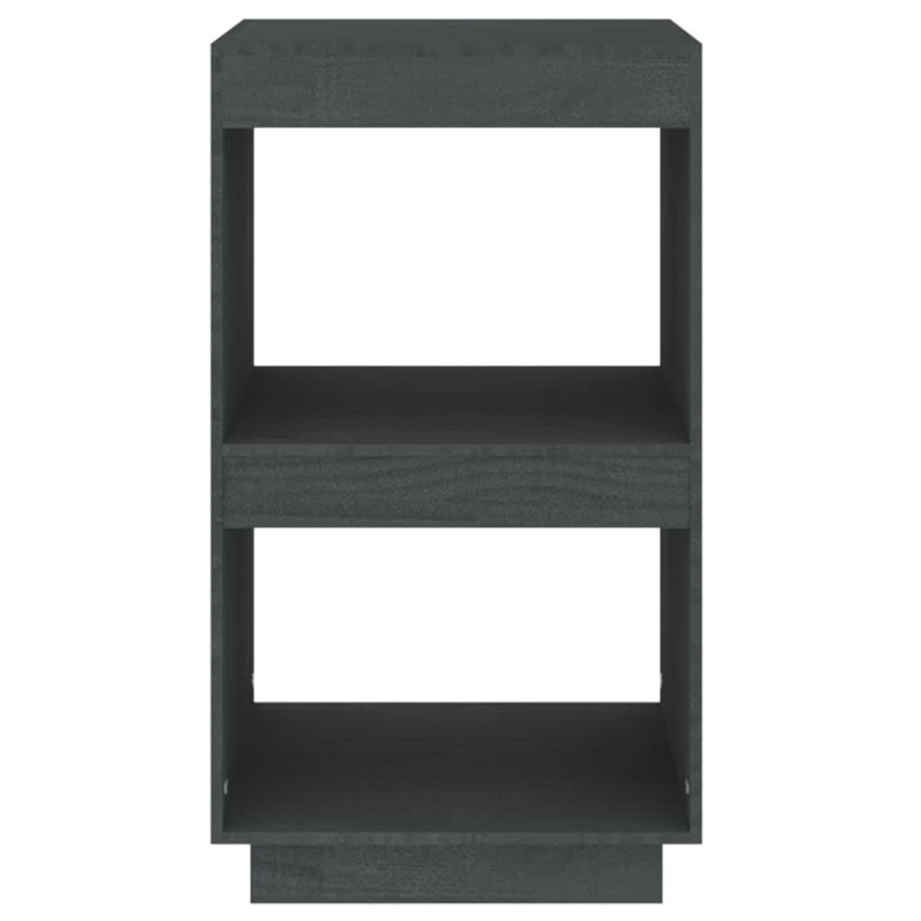 vidaXL Book Cabinet Grey 40x35x71 cm Solid Pinewood
