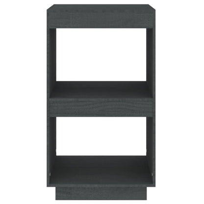 vidaXL Book Cabinet Grey 40x35x71 cm Solid Pinewood