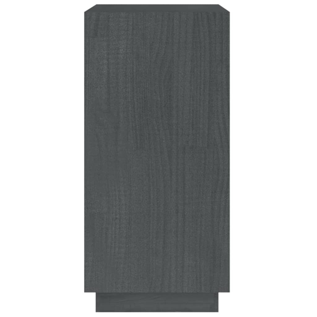 vidaXL Book Cabinet Grey 40x35x71 cm Solid Pinewood