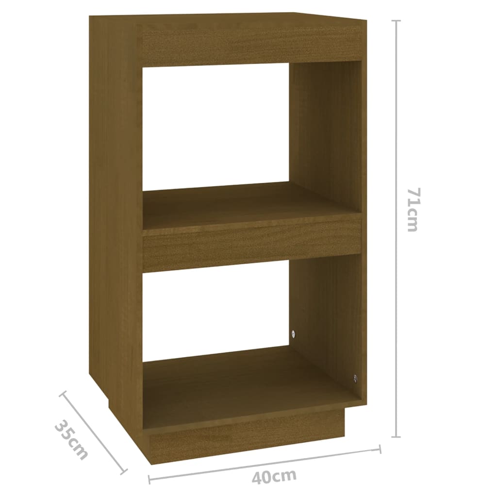 vidaXL Book Cabine Honey Brown 40x35x71 cm Solid Pinewood