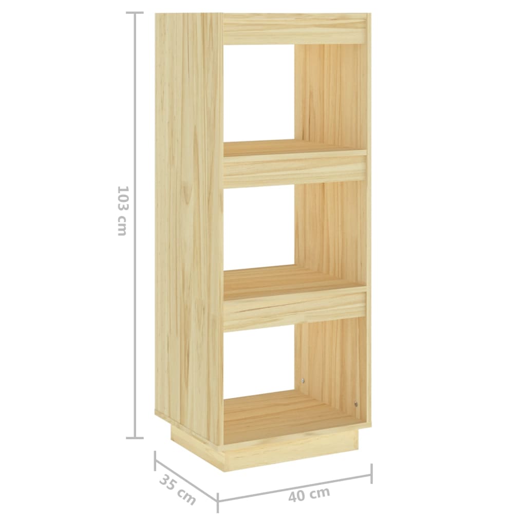 vidaXL Book Cabinet/Room Divider 40x35x103 cm Solid Pinewood - Brown