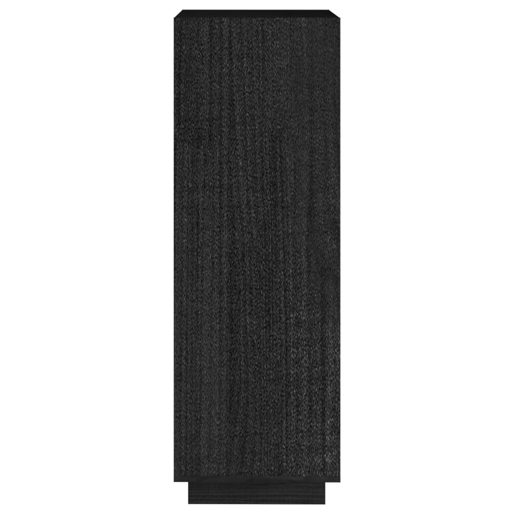 vidaXL Book Cabinet/Room Divider Black 40x35x103 cm Solid Pinewood