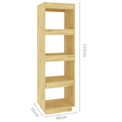 vidaXL Book Cabinet/Room Divider 40x35x135 cm Solid Pinewood - Brown