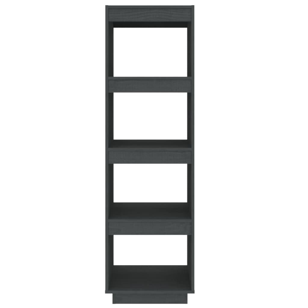 vidaXL Book Cabinet/Room Divider Grey 40x35x135 cm Solid Pinewood