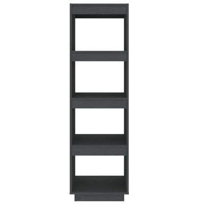 vidaXL Book Cabinet/Room Divider Grey 40x35x135 cm Solid Pinewood