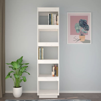 vidaXL Book Cabinet/Room Divider White 40x35x167 cm Solid Wood Pine