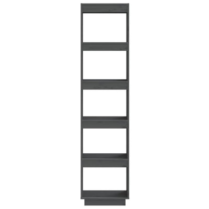 vidaXL Book Cabinet/Room Divider Grey 40x35x167 cm Solid Wood Pine