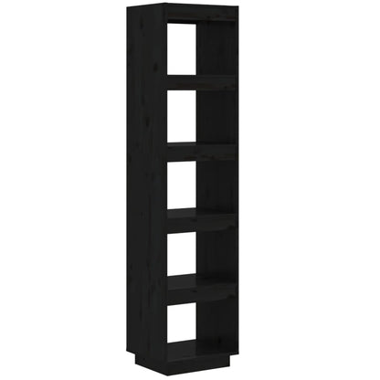 vidaXL Book Cabinet/Room Divider Black 40x35x167 cm Solid Wood Pine