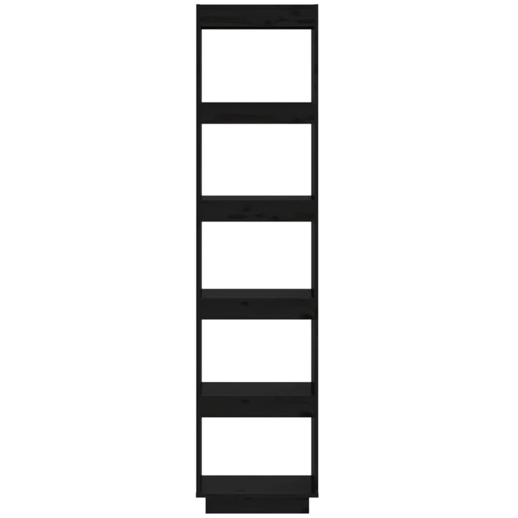vidaXL Book Cabinet/Room Divider Black 40x35x167 cm Solid Wood Pine