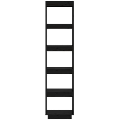 vidaXL Book Cabinet/Room Divider Black 40x35x167 cm Solid Wood Pine