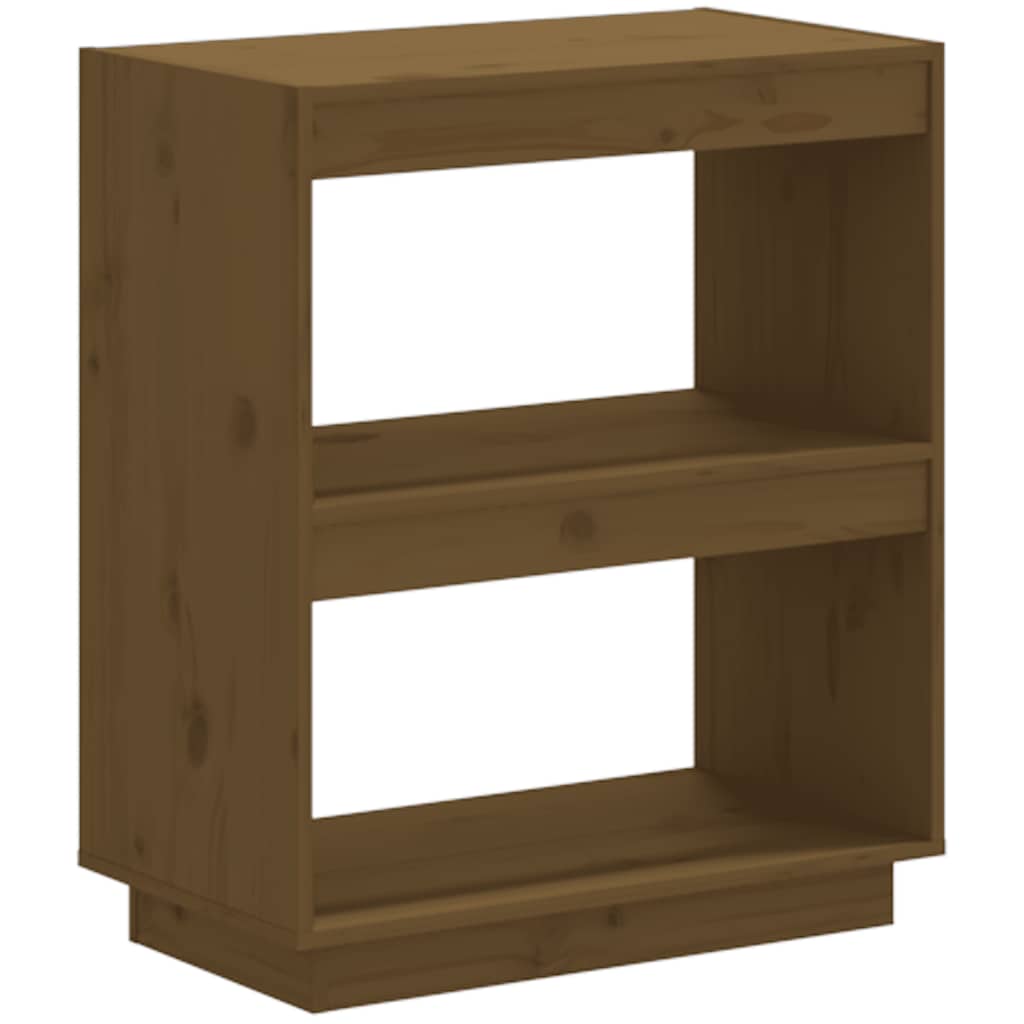 vidaXL Book Cabinet Honey Brown 60x35x71 cm Solid Wood Pine