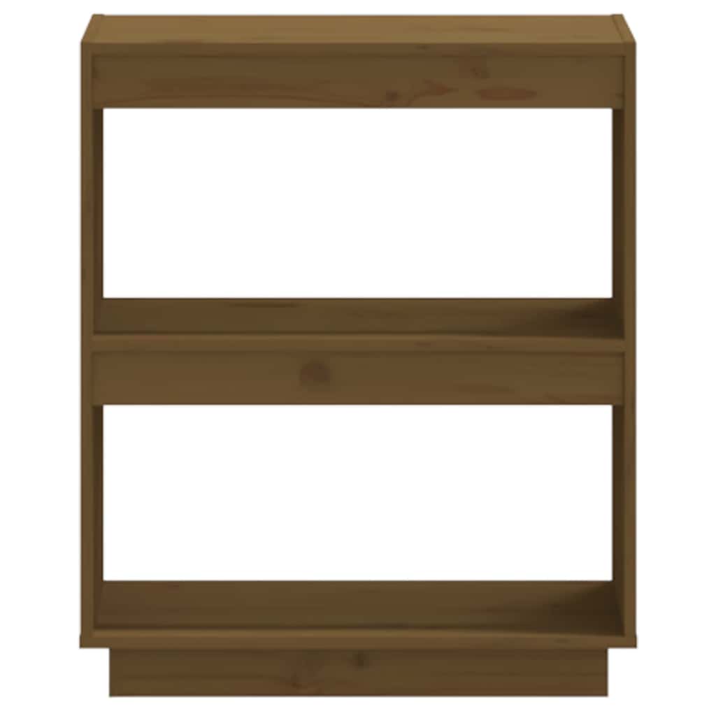vidaXL Book Cabinet Honey Brown 60x35x71 cm Solid Wood Pine