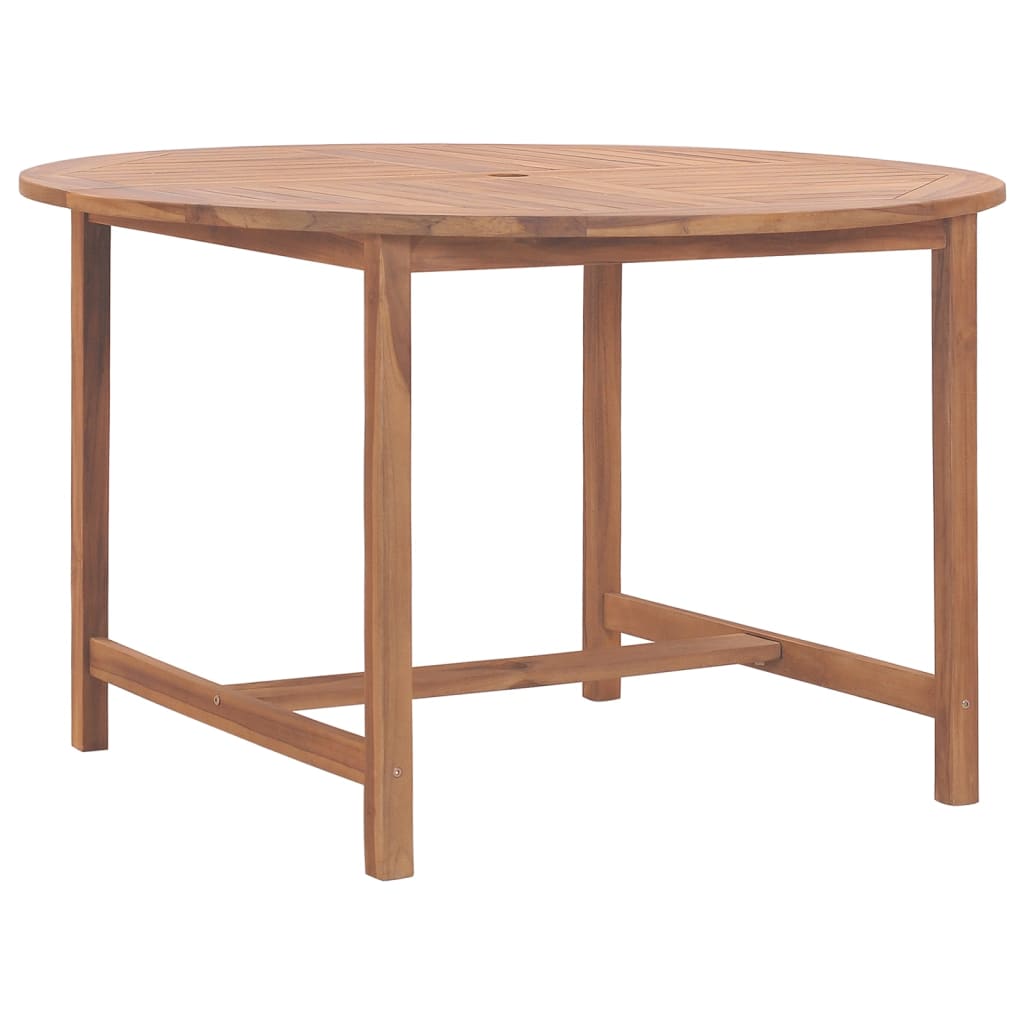 vidaXL Garden Dining Table Ø110x75 cm Solid Wood Teak - Brown