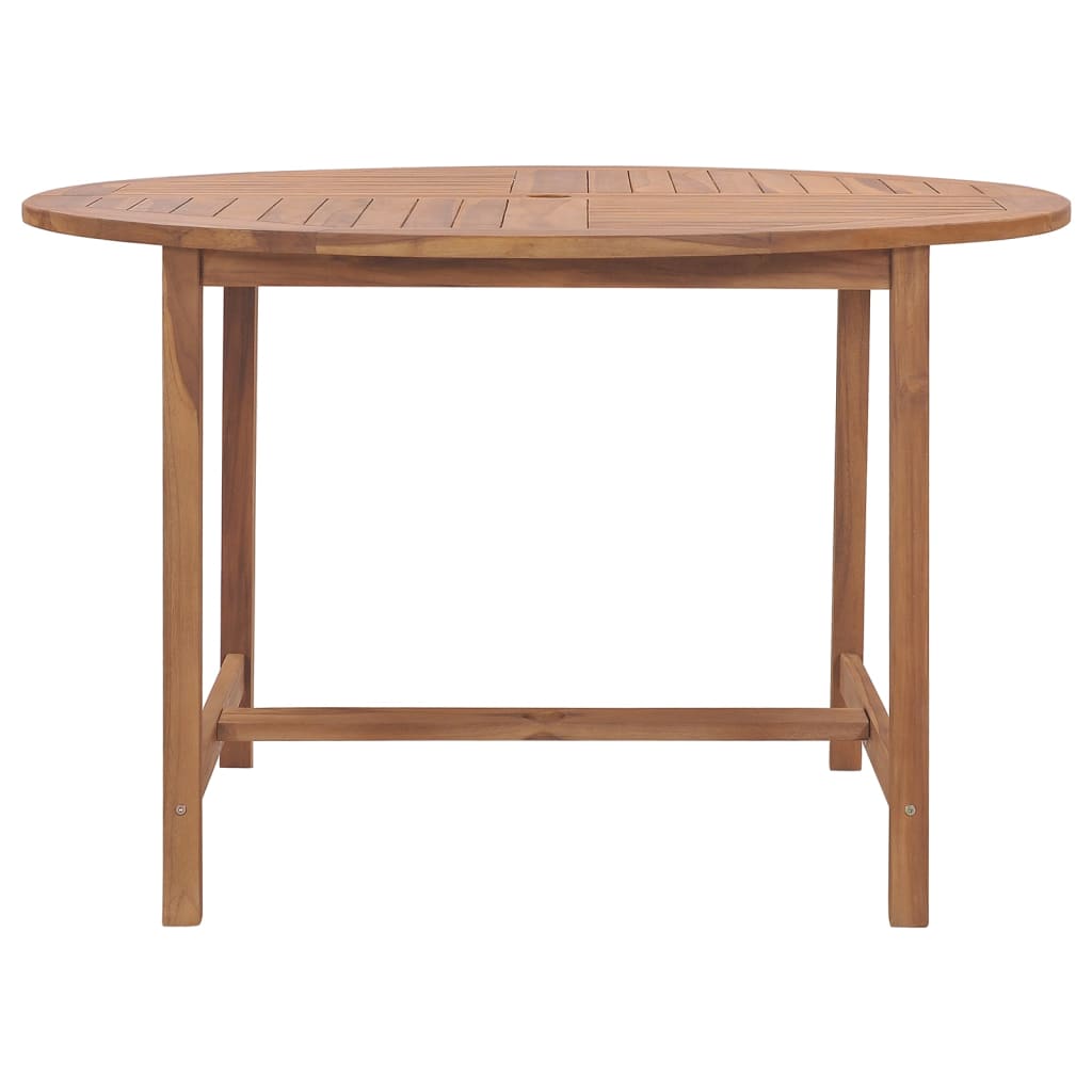 vidaXL Garden Dining Table Ø110x75 cm Solid Wood Teak - Brown