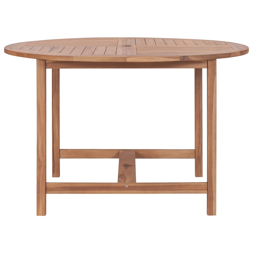 vidaXL Garden Dining Table Ø110x75 cm Solid Wood Teak - Brown