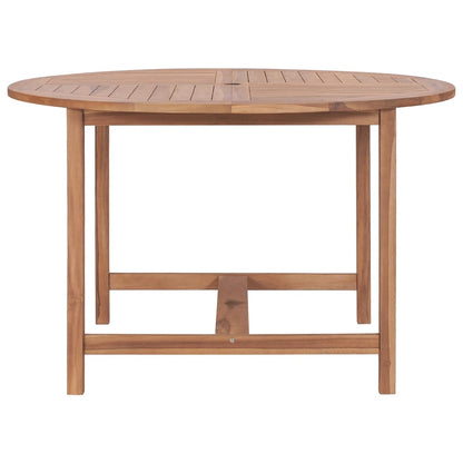 vidaXL Garden Dining Table Ø110x75 cm Solid Wood Teak - Brown