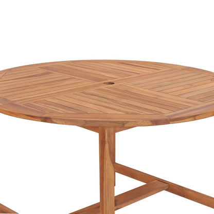 vidaXL Garden Dining Table Ø110x75 cm Solid Wood Teak - Brown