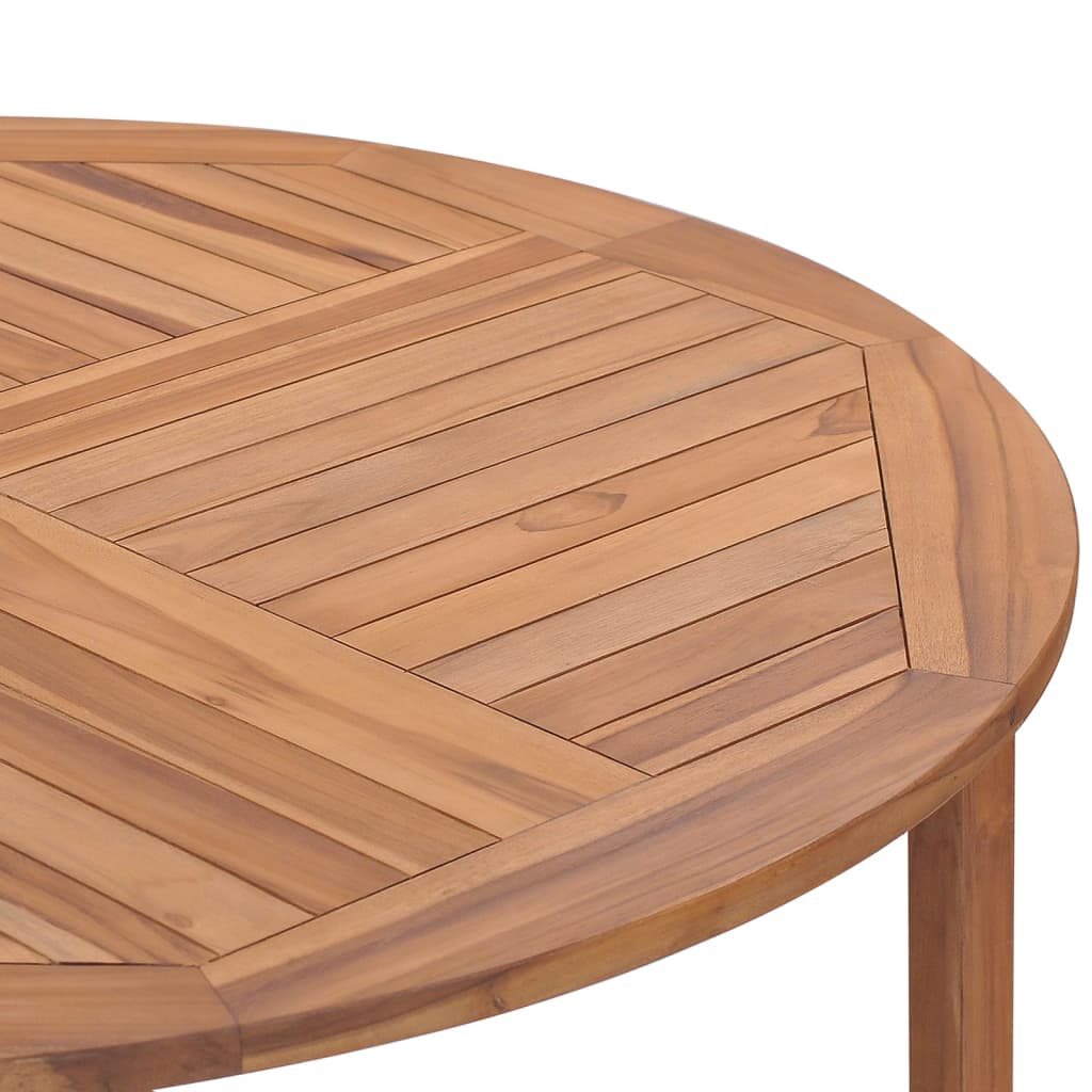 vidaXL Garden Dining Table Ø110x75 cm Solid Wood Teak - Brown