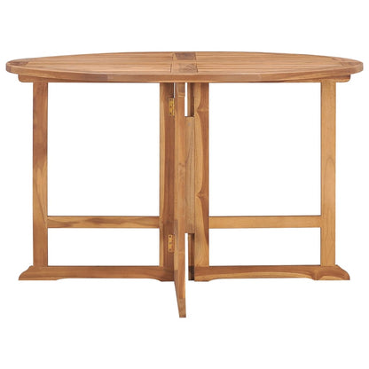 vidaXL Folding Garden Dining Table Ø110x75 cm Solid Wood Teak - Brown